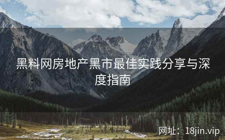 黑料网房地产黑市最佳实践分享与深度指南